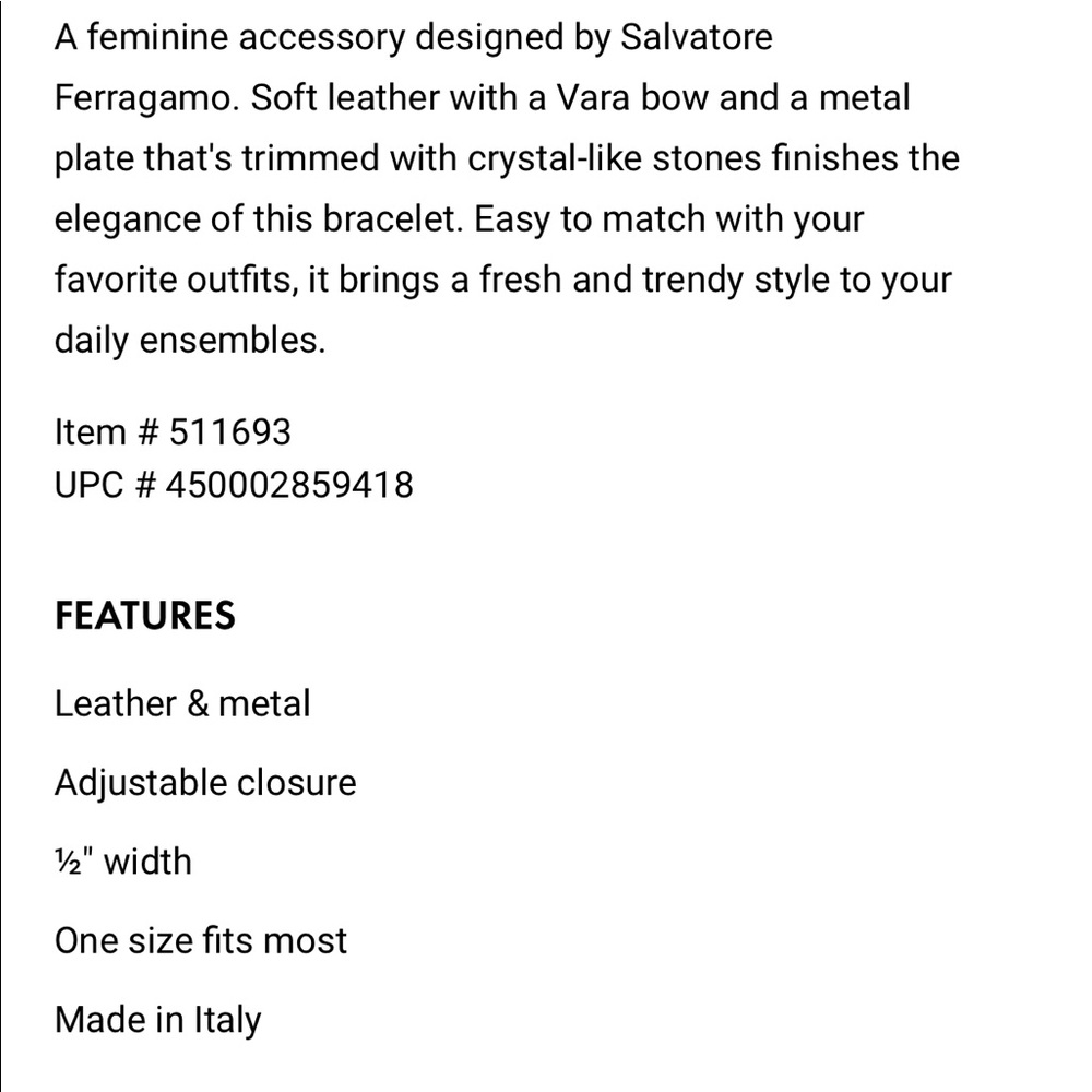 SOLD‼️NEW! SALVATORE FERRAGAMO VARASTR CUFF BRACELET 💕 - Picture 5 of 10